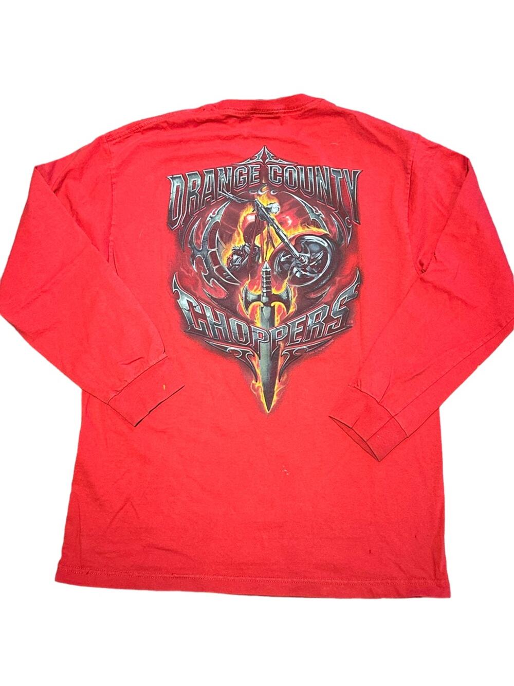 Orange County Choppers NYC Adult Large Long Sleeve T Shirt in Red